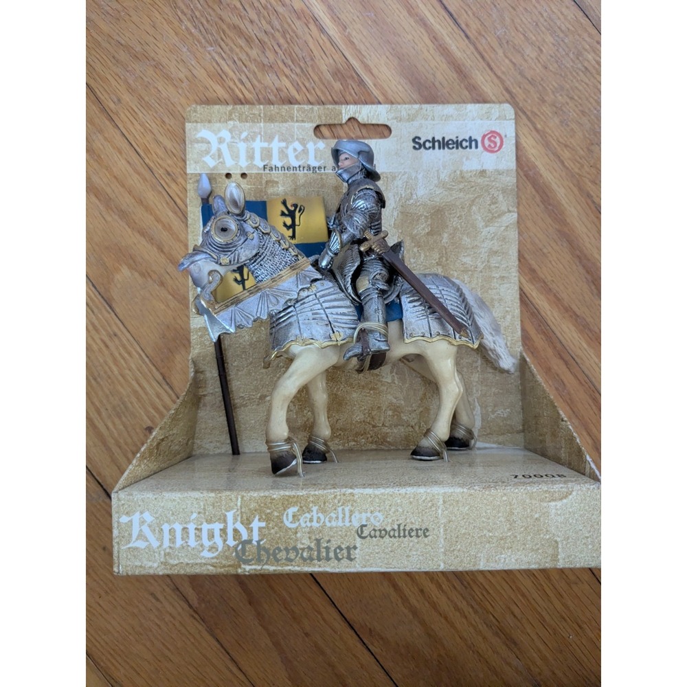 Mounted‎ Knight With Flag Ritter Schleich Action Figure Toy Horse #70008 New